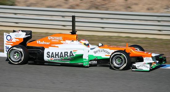 Bolid F1 Force India VJM05 (2012). Kokpit zawiera elementy z włókien Zylonu.